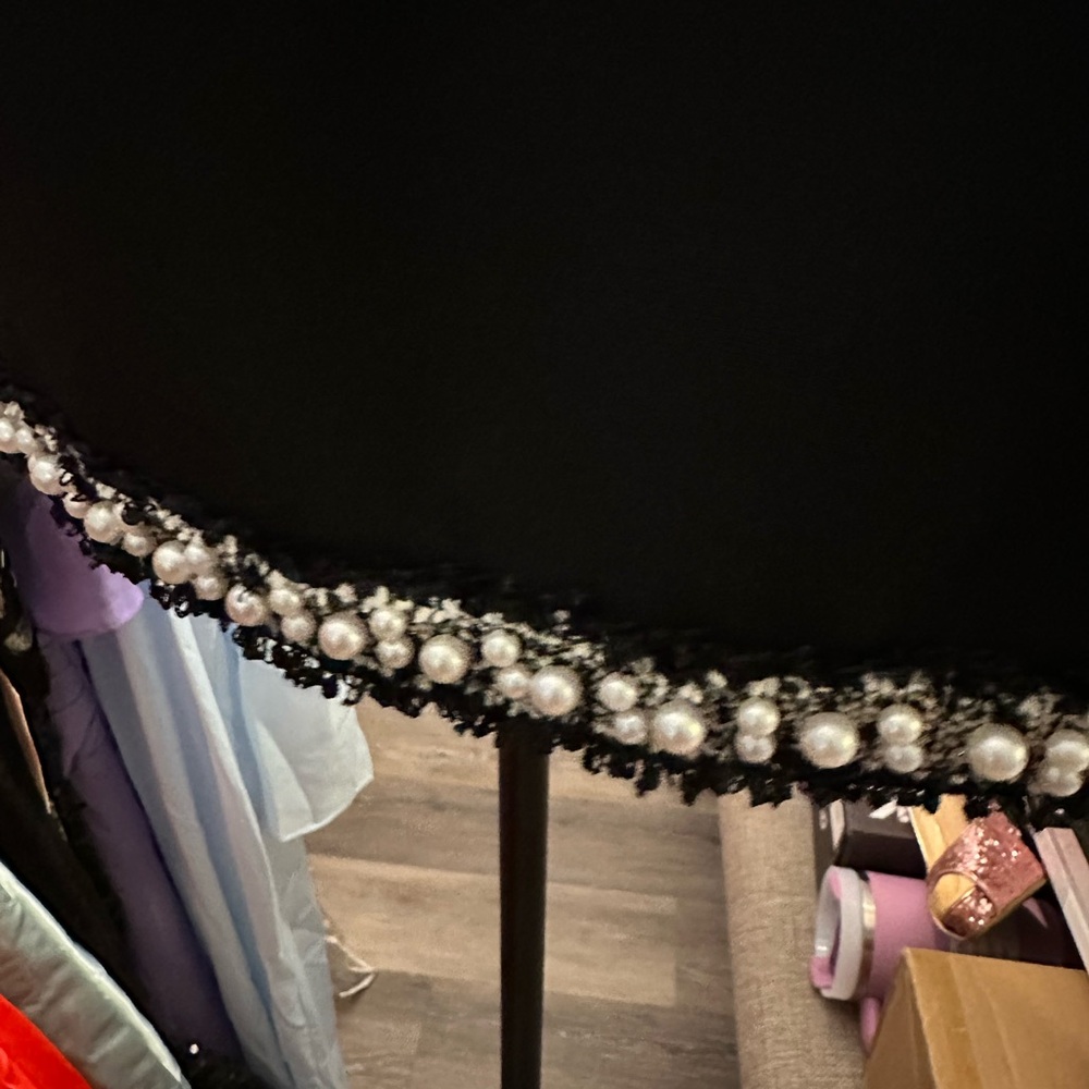 Bagatelle Black Mini Skirt with Embellished Hem - Picture 3 of 3